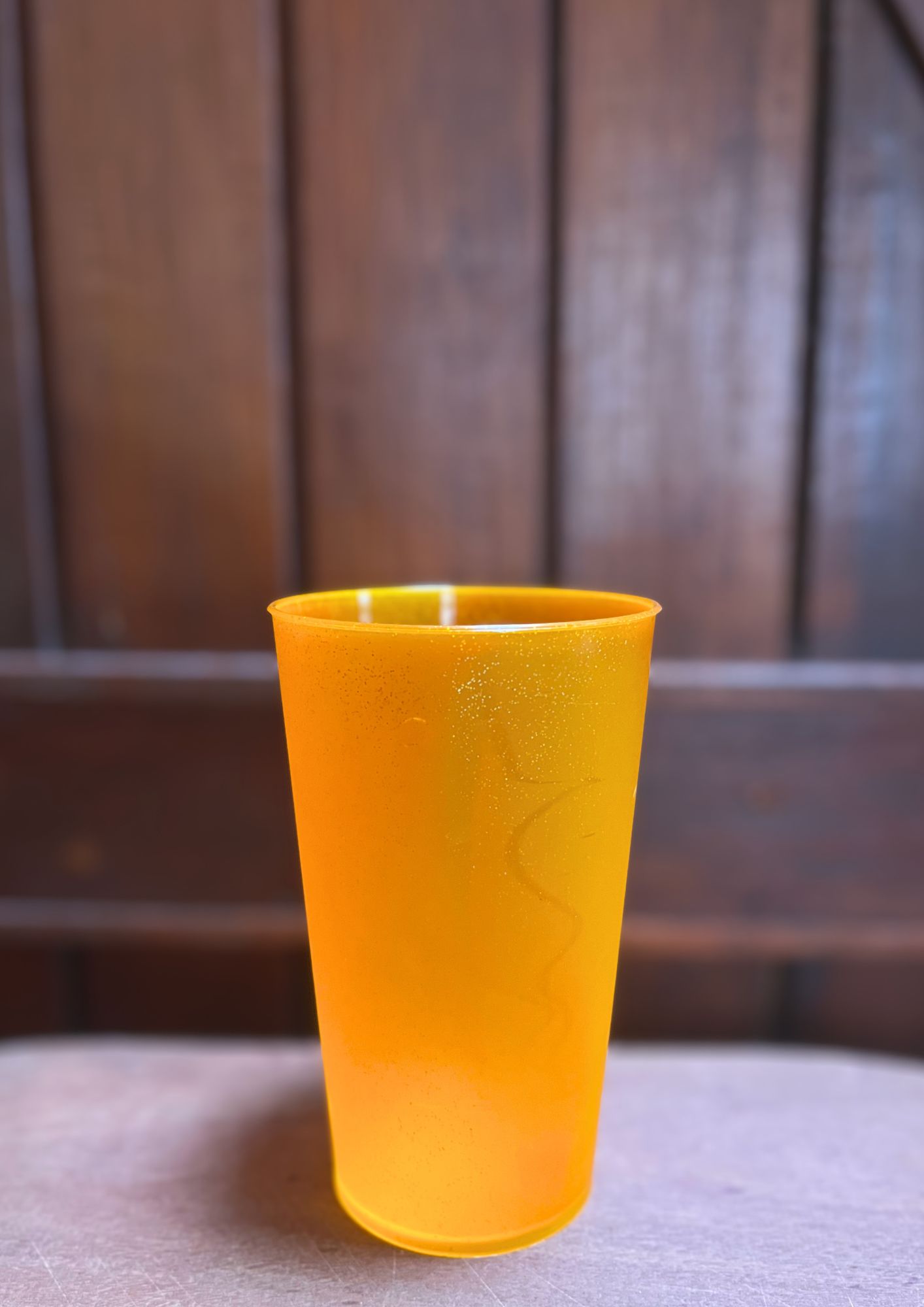 Vaso reutilizable 400 cc · Naranja glitter