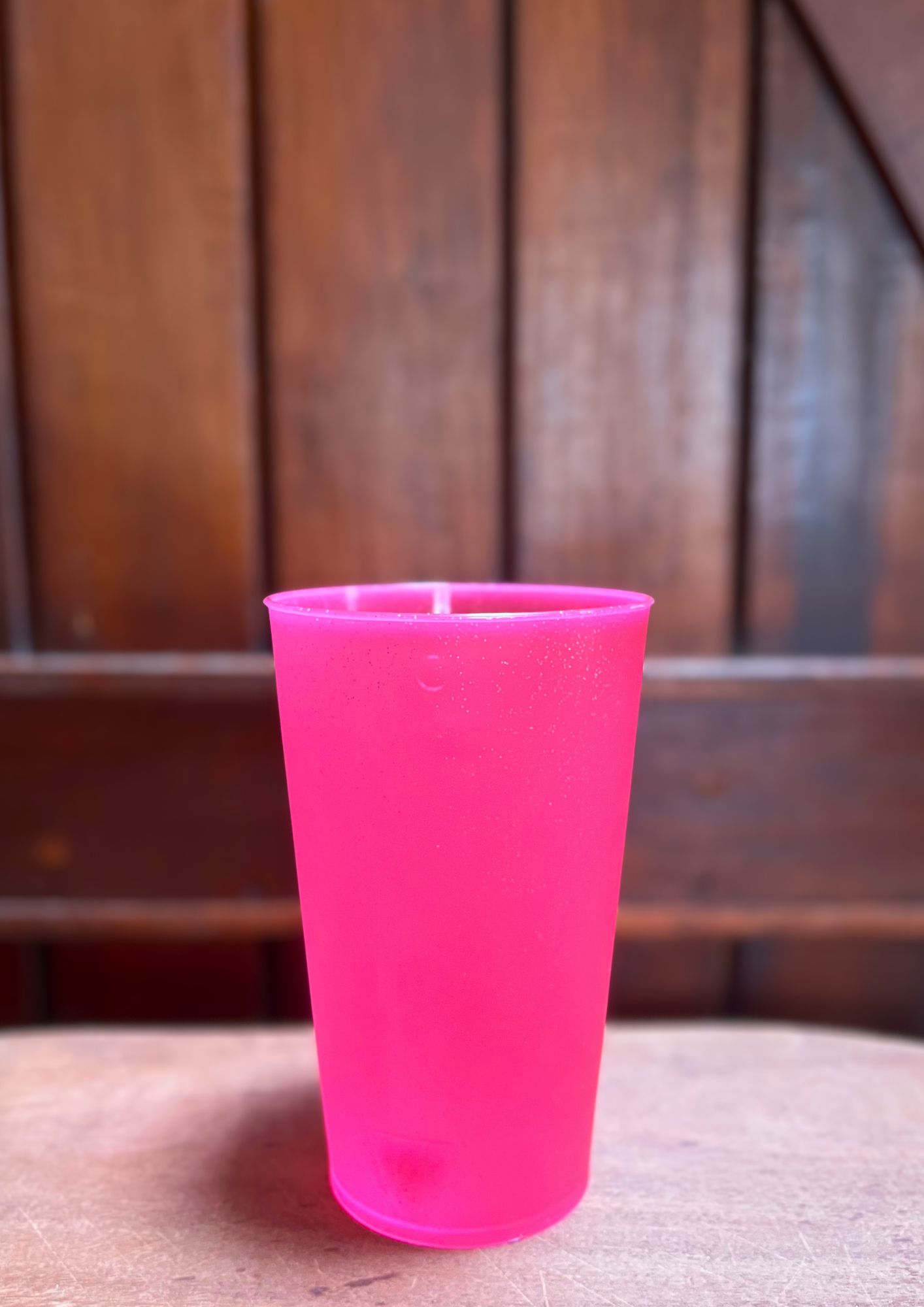Vaso reutilizable 400 cc · Rosado glitter