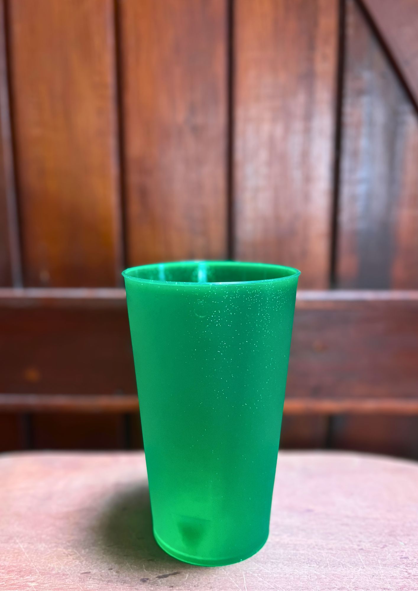 Vaso reutilizable 400 cc · Verde glitter