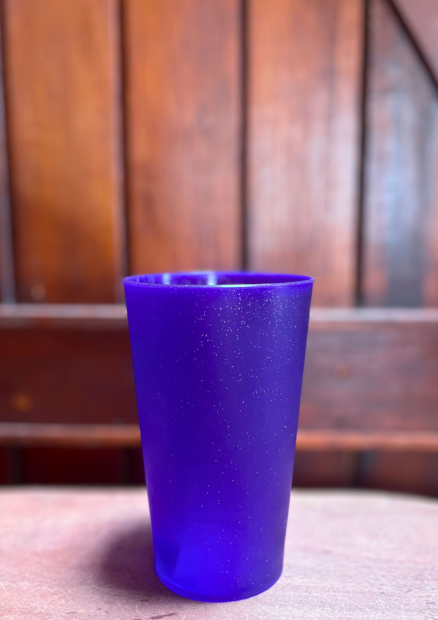 Vaso reutilizable 400 cc · Violeta glitter