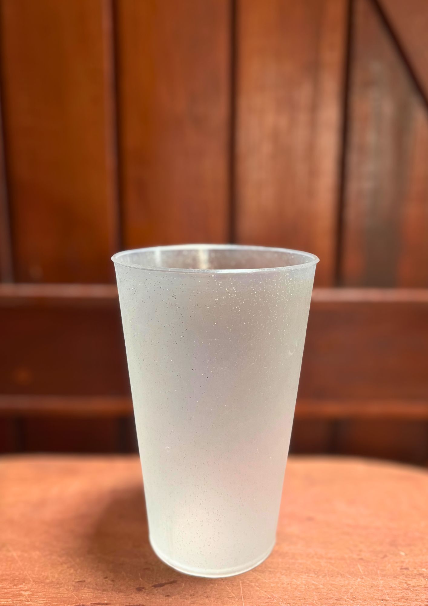 Vaso reutilizable 500 cc · Transparente glitter