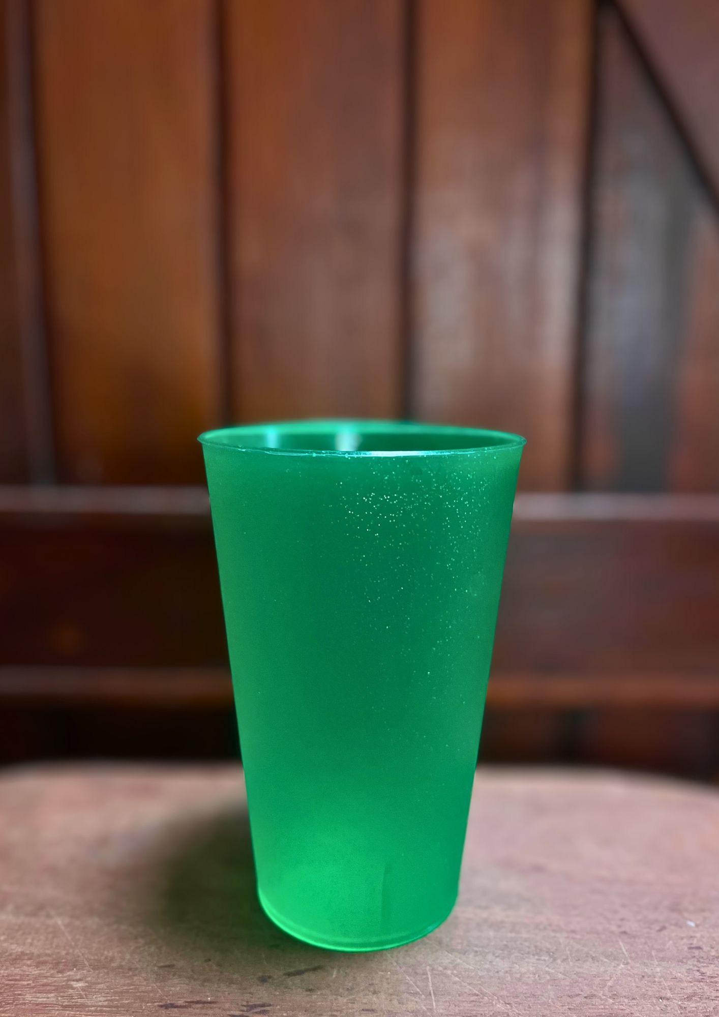 Vaso reutilizable 500 cc · Verde glitter